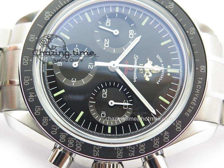 0419 Refined Speedmaster 50th Anniversary Black Dial On SS Bracelet 8232